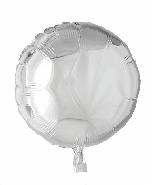 Helium Ballon Rond Zilver 46cm leeg van WeFiesta koop je bij Partywinkel