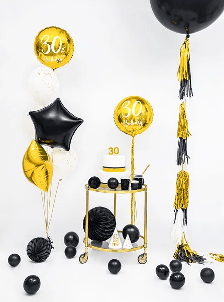 Helium Ballon Ster Zwart Leeg 48cm van Partydeco koop je bij Partywinkel