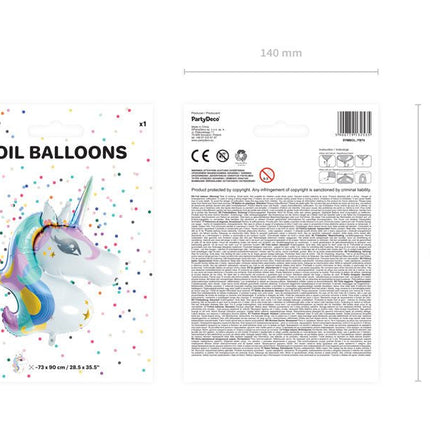Helium Ballon Unicorn Leeg 90cm van Partydeco koop je bij Partywinkel