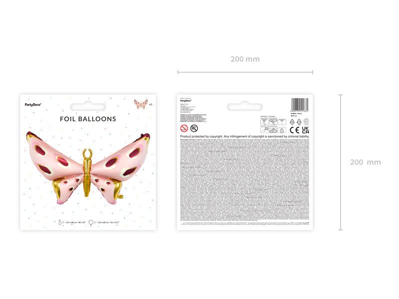 Helium Ballon Vlinder Leeg 1,2m van Partydeco koop je bij Partywinkel