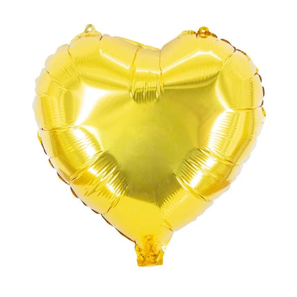 Globo de helio con forma de corazón, dorado brillante, sin gas, 45 cm