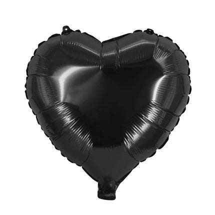Globo de helio con forma de corazón, negro, sin gas, 45 cm