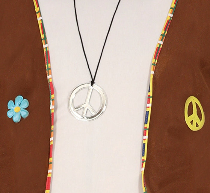 Hippie 60S Kostuum Bruin Wit Heren van Fiestas Guirca koop je bij Partywinkel