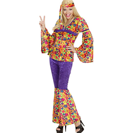 Hippie 60S Kostuum Dames Fluweel - Partywinkel - 8003558732913