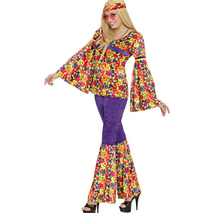Hippie 60S Kostuum Dames Fluweel - Partywinkel - 8003558732913