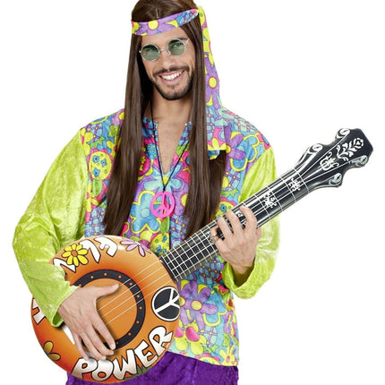 Hippie 60S Nep Banjo Oranje Opblaasbaar 1m van Widmann koop je bij Partywinkel