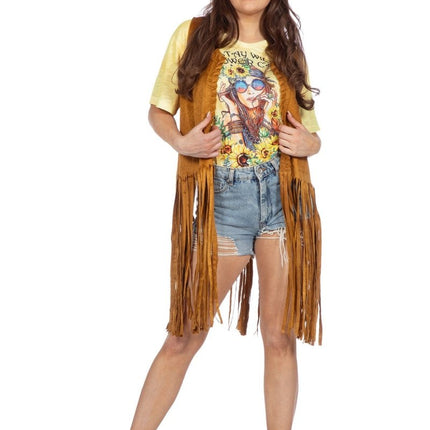 Hippie 60S Vest Dames Lang van Wilbers & Wilbers koop je bij Partywinkel