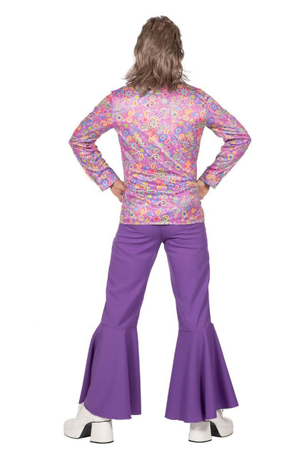 Hippie Blouse Bloemen Paars van Wilbers & Wilbers koop je bij Partywinkel