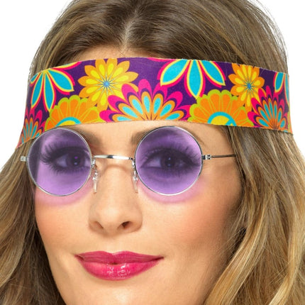 Hippie Bril Paars van Smiffys koop je bij Partywinkel