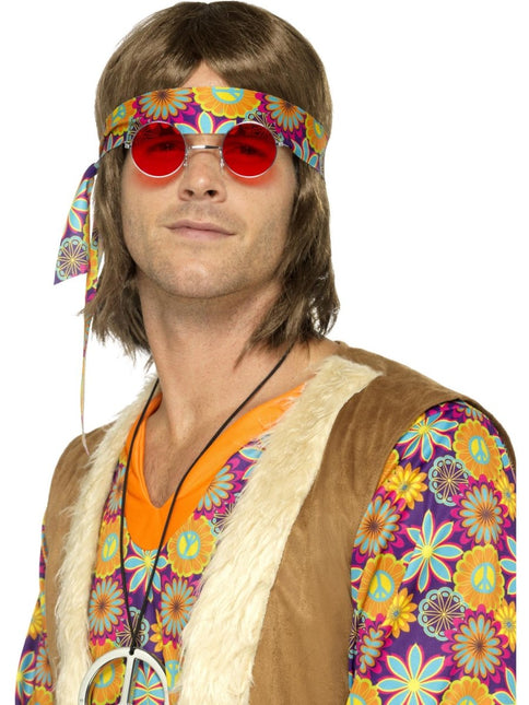 Hippie Bril Rood van Smiffys koop je bij Partywinkel