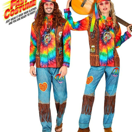 Hippie kostuum gekleurd Uni van Widmann koop je bij Partywinkel