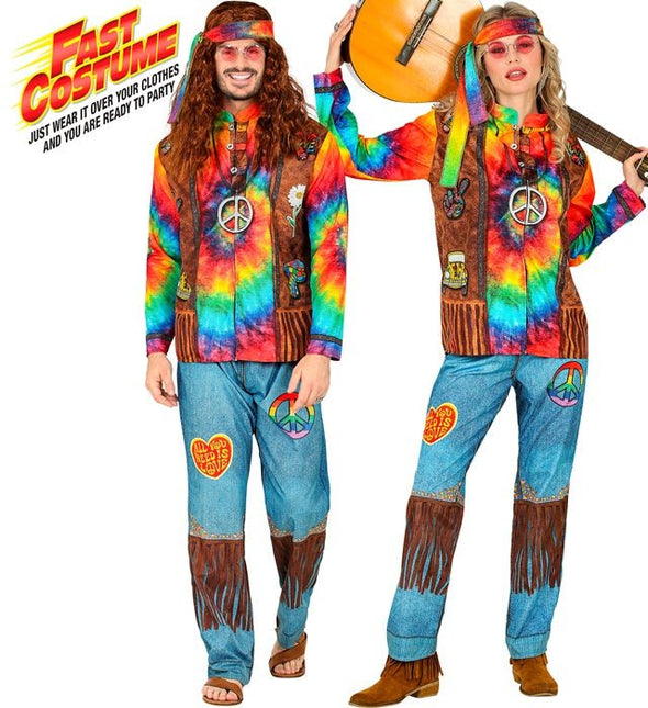 Hippie kostuum gekleurd Uni van Widmann koop je bij Partywinkel