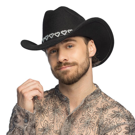 Hoed cowboy Jamie zwart van Boland koop je bij Partywinkel