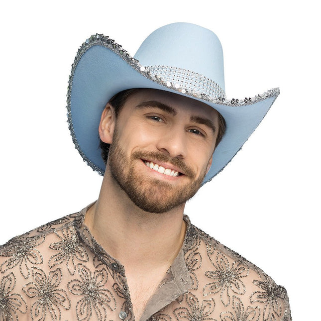 Hoed cowboy Spark lichtblauw van Boland koop je bij Partywinkel