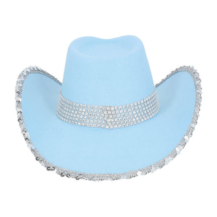 Hoed cowboy Spark lichtblauw van Boland koop je bij Partywinkel