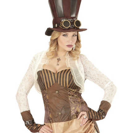 Hoed Steampunk Hoog Met Bril van Widmann koop je bij Partywinkel