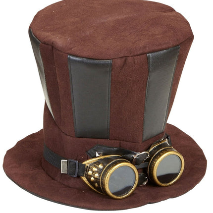 Hoed Steampunk Hoog Met Bril van Widmann koop je bij Partywinkel