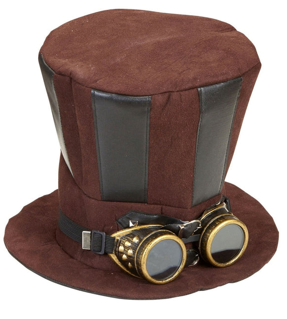 Hoed Steampunk Hoog Met Bril van Widmann koop je bij Partywinkel