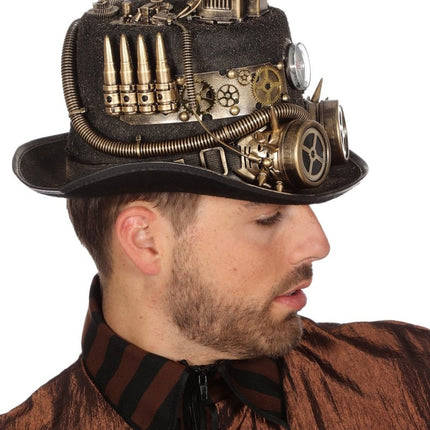Hoed Steampunk Met Mijnlamp van Wilbers & Wilbers koop je bij Partywinkel