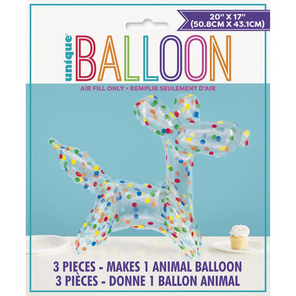 Hond Ballon Gekleurd 76cm van Unique koop je bij Partywinkel