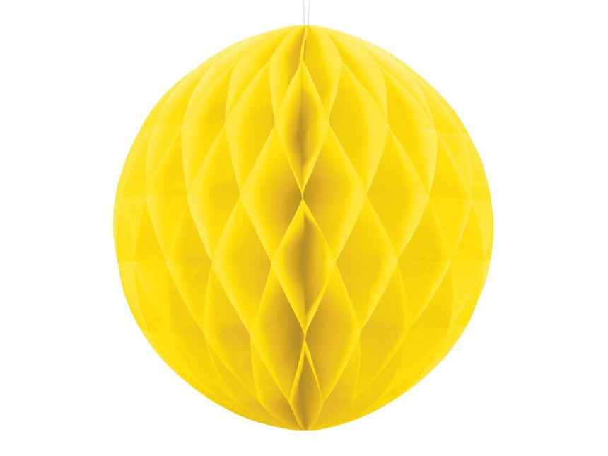 Honeycomb Bal Geel 30cm van Partydeco koop je bij Partywinkel