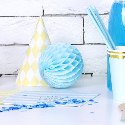 Honeycomb Bal Lichtblauw 10cm van Partydeco koop je bij Partywinkel