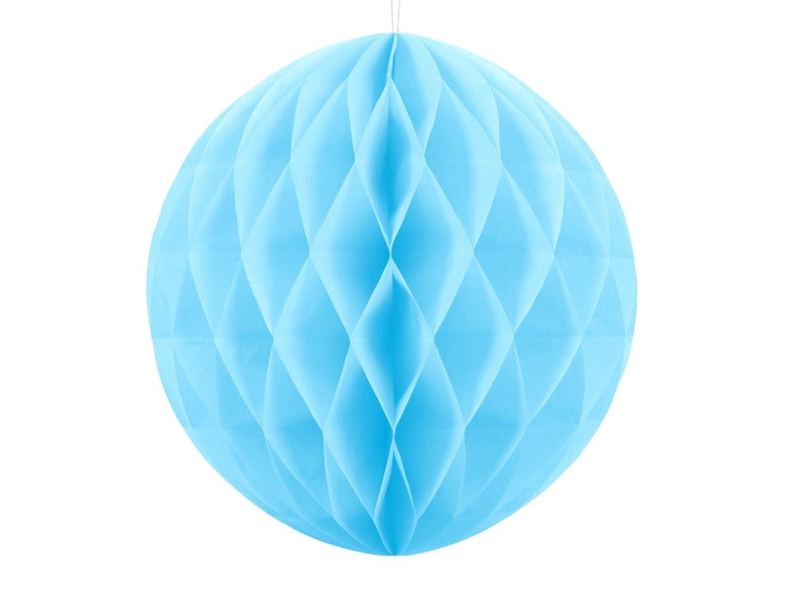 Honeycomb Bal Lichtblauw 30cm van Partydeco koop je bij Partywinkel
