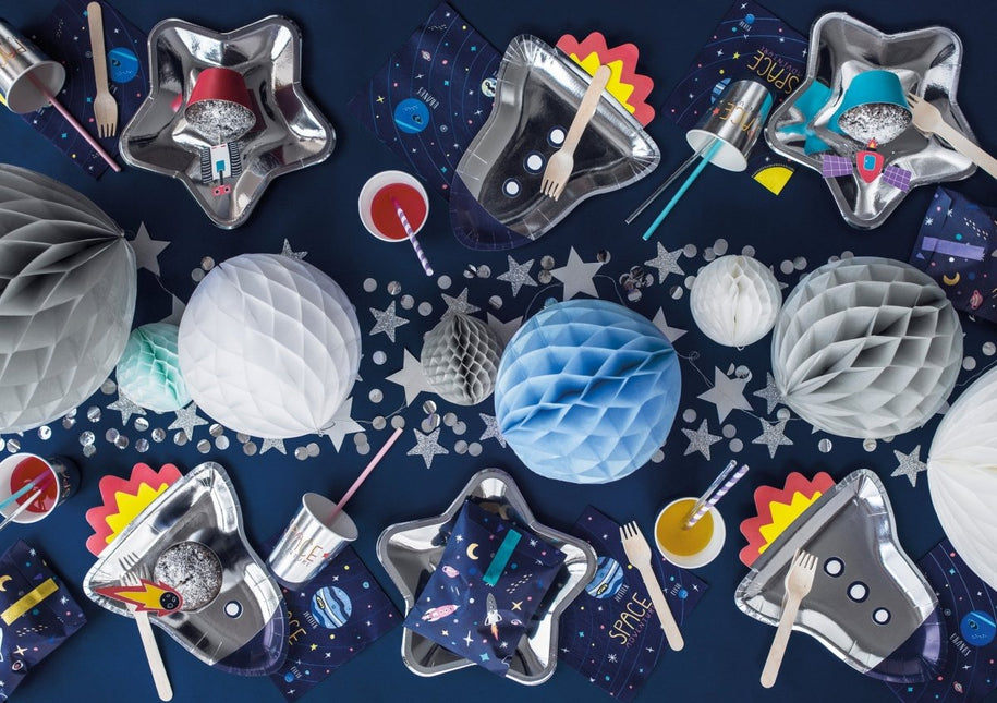 Honeycomb Bal Lichtgrijs 20cm van Partydeco koop je bij Partywinkel