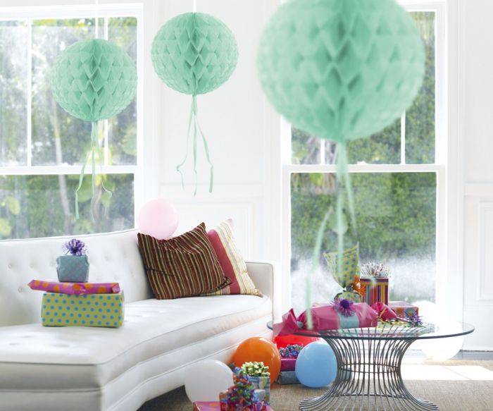 Honeycomb Bal Mint Groen 30cm van Folat koop je bij Partywinkel