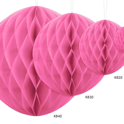 Honeycomb Bal Roze 20cm van Partydeco koop je bij Partywinkel