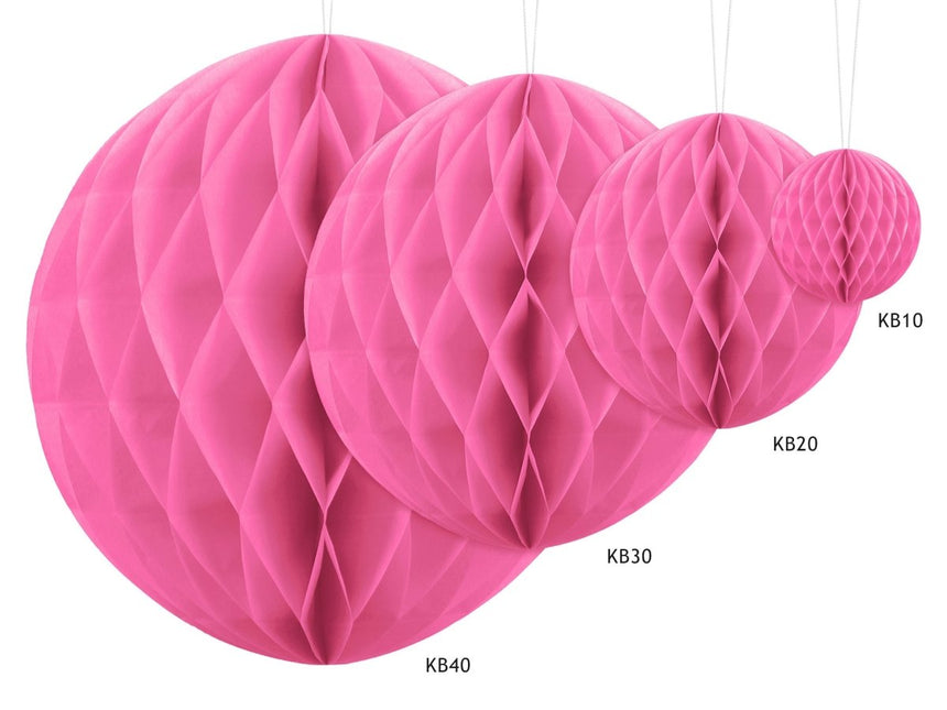 Honeycomb Bal Roze 40cm van Partydeco koop je bij Partywinkel