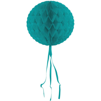 Honeycomb Bal Turquoise Franje 30cm van Folat koop je bij Partywinkel