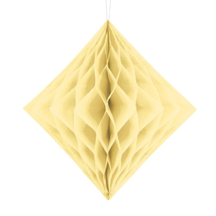 Honeycomb Diamant Lichtgeel 20cm van Partydeco koop je bij Partywinkel