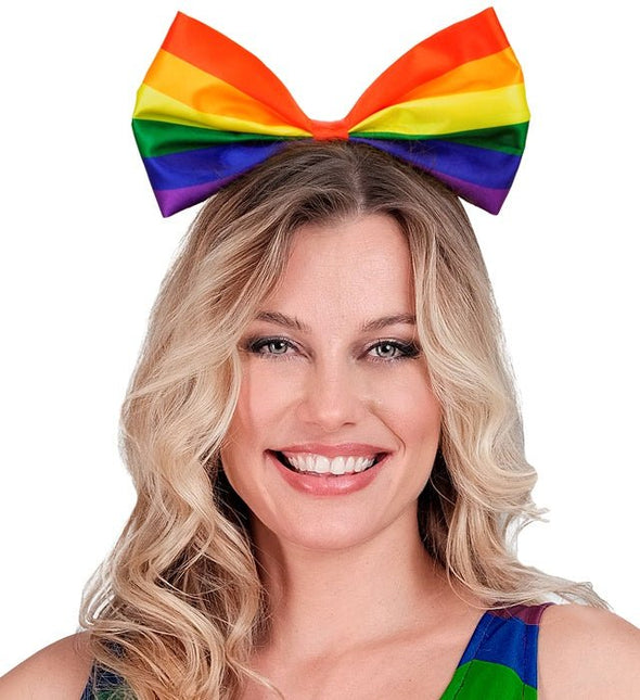 Hoofband Strik Regenboog van Widmann koop je bij Partywinkel