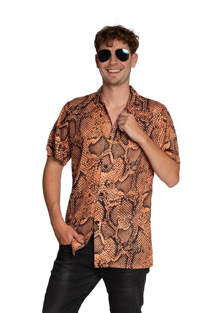 Camisa Estampado Serpiente Oro Hombre