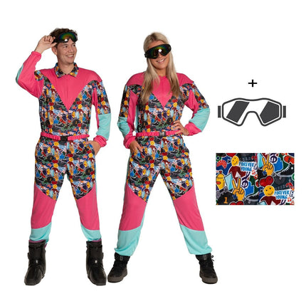 Traje de esquí de los 80 con gafas Vintage Freestyle