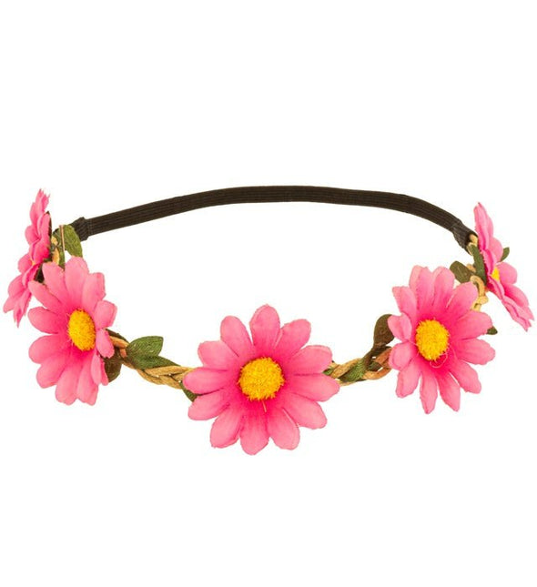 Hoofdband Bloemen Roze van Widmann koop je bij Partywinkel
