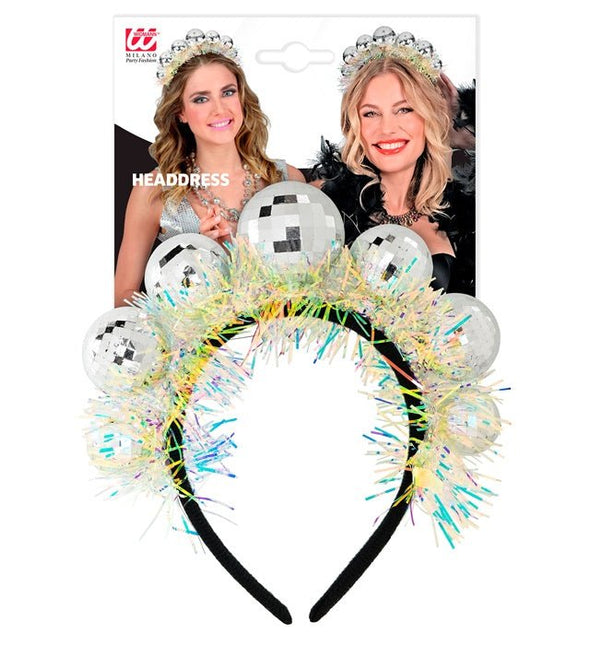 Hoofdband Disco Ballen Met Sliertjes van Widmann koop je bij Partywinkel