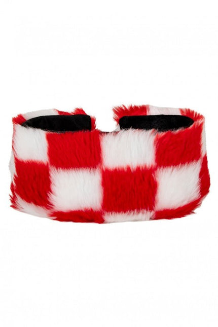 Hoofdband Rood Wit Geblokt van PartyXplosion koop je bij Partywinkel