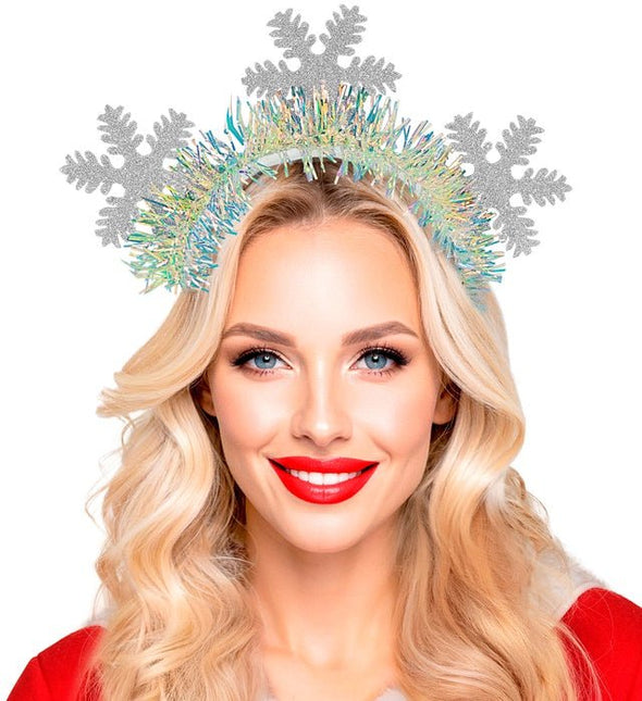 Hoofdband Sneeuwvlokken Glitter van Widmann koop je bij Partywinkel