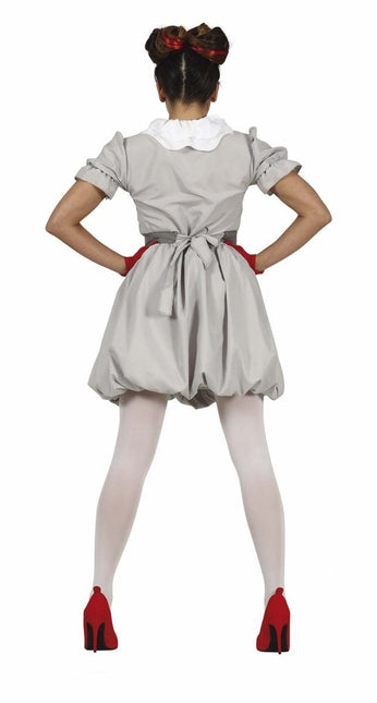 Horror Clown Halloween Kostuum Dames Grijs van Fiestas Guirca koop je bij Partywinkel