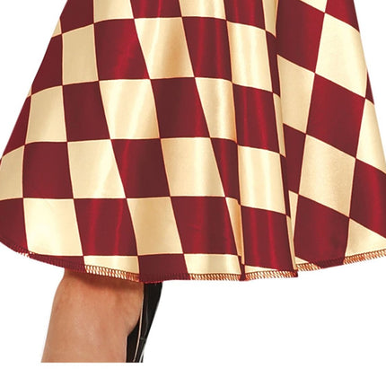 Horror Clown Halloween Kostuum Dames Rood Goud van Fiestas Guirca koop je bij Partywinkel