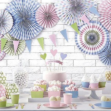Houten Bestek Gekleurd Pastel 16cm 18 delig van Partydeco koop je bij Partywinkel