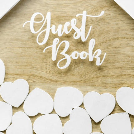 Houten Gastenboek Hartjes 43cm van Partydeco koop je bij Partywinkel