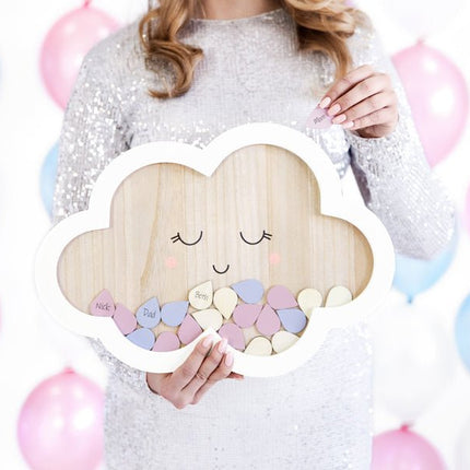 Houten Gastenboek Wolk 43cm van Partydeco koop je bij Partywinkel