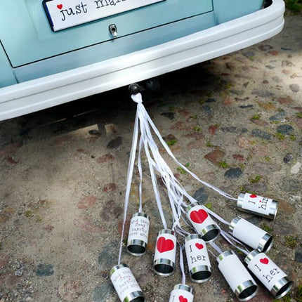 Huwelijksblikken 14cm 5st van Partydeco koop je bij Partywinkel