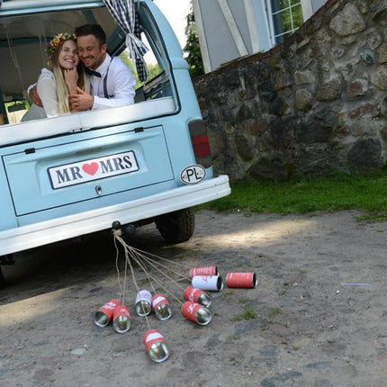 Huwelijksblikken Retro 14cm 5st van Partydeco koop je bij Partywinkel