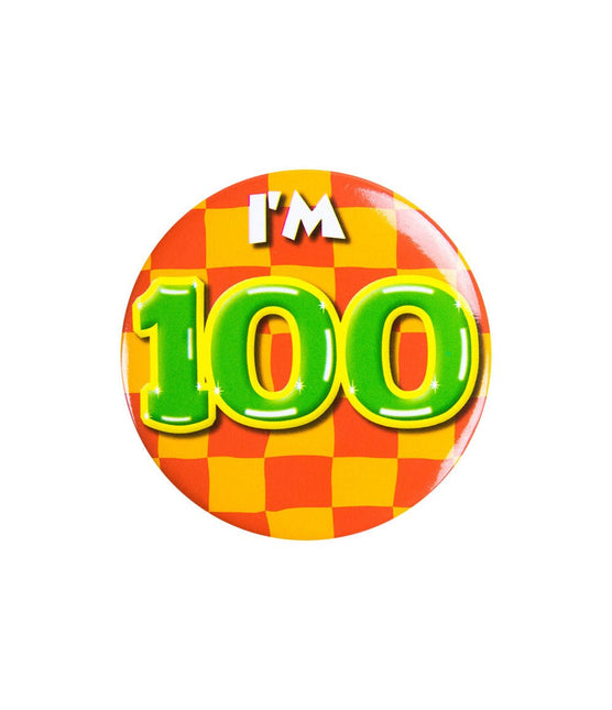 I'm 100 Button 100 Jaar 5,5cm van Paper Dreams koop je bij Partywinkel