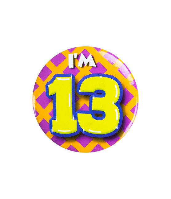 I'm 13 Button 13 Jaar 5,5cm van Paper Dreams koop je bij Partywinkel