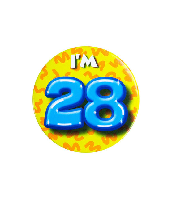 I'm 28 Button 28 Jaar 5,5cm van Paper Dreams koop je bij Partywinkel
